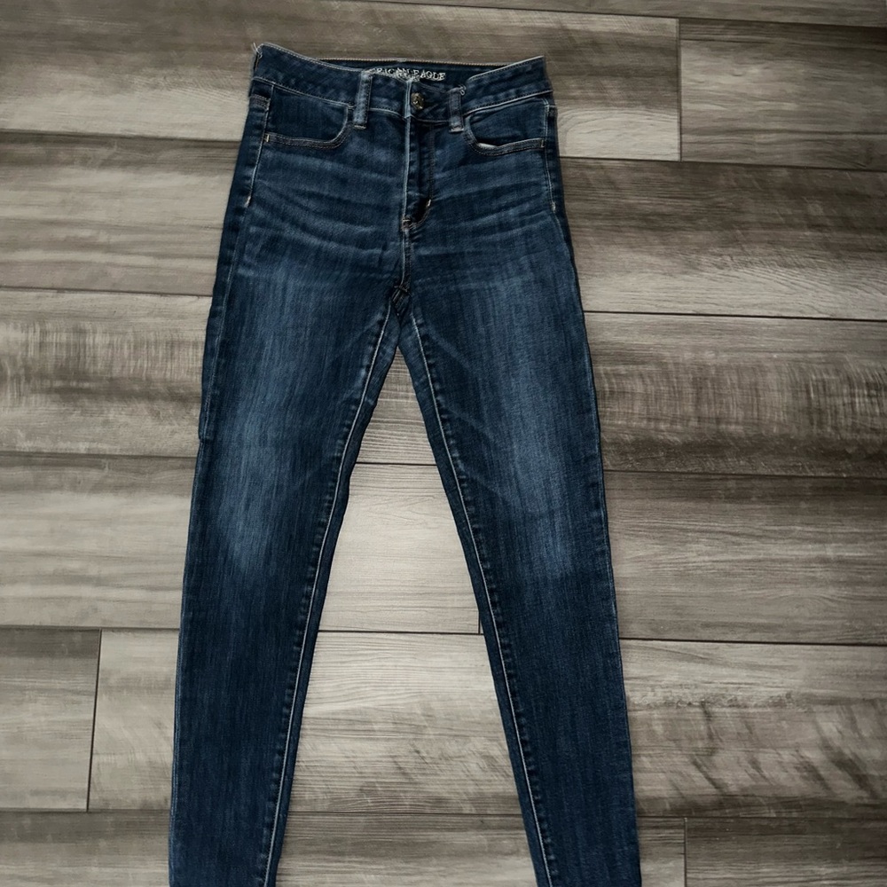 American Eagle Blue Jeggings High-Waisted Skinny Fit